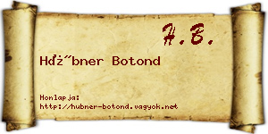 Hübner Botond névjegykártya